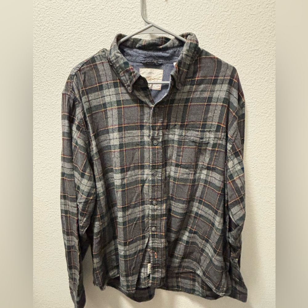 Original Weatherproof Vintage Men's Shirt Long Sleeve Flannel Plaid